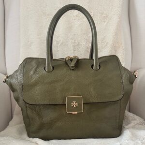 Tory Burch Olive Leather Satchel